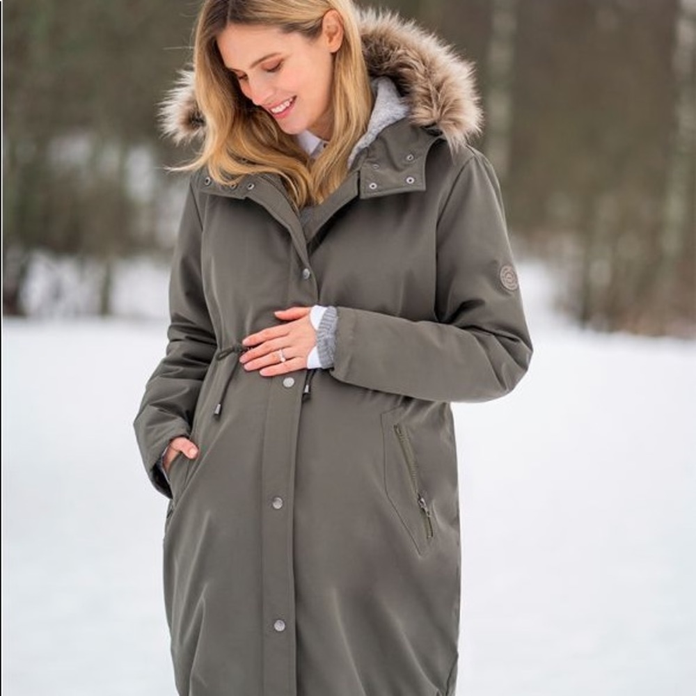 Seraphine Khaki 3-in1 Winter Maternity Parka